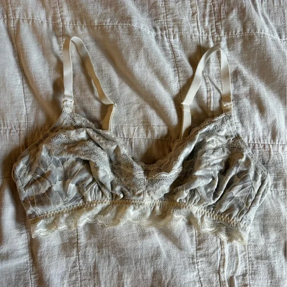 Morrow + Mint Organic Cotton Tulip Lace Nursing Bralette Ash - Picture 1 of 5